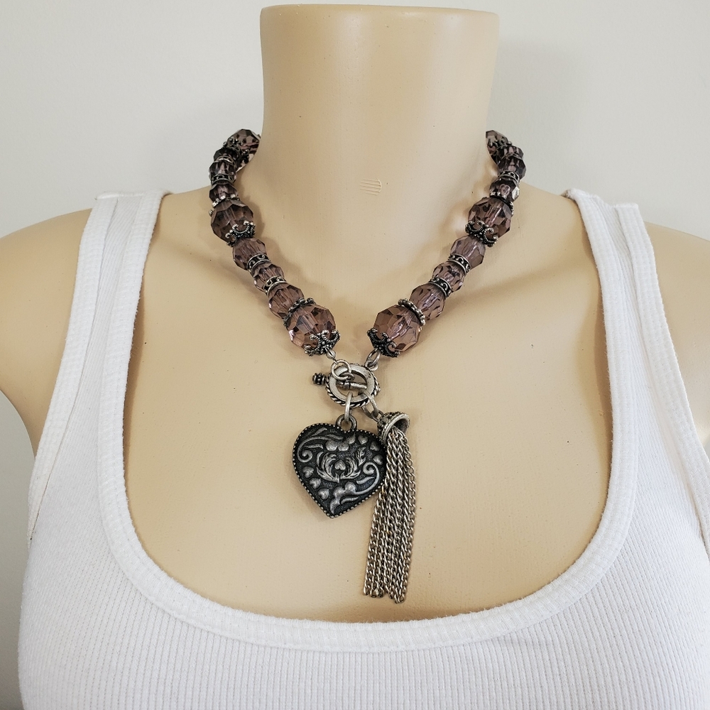 PreLoved Beaded Pendant Necklace - Toggle Clasp - Picture 7 of 9